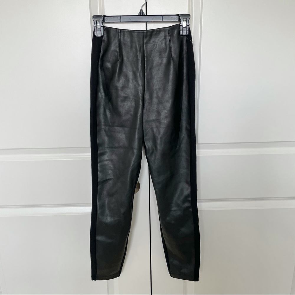 Spanx Front Faux Leather Leggings Black